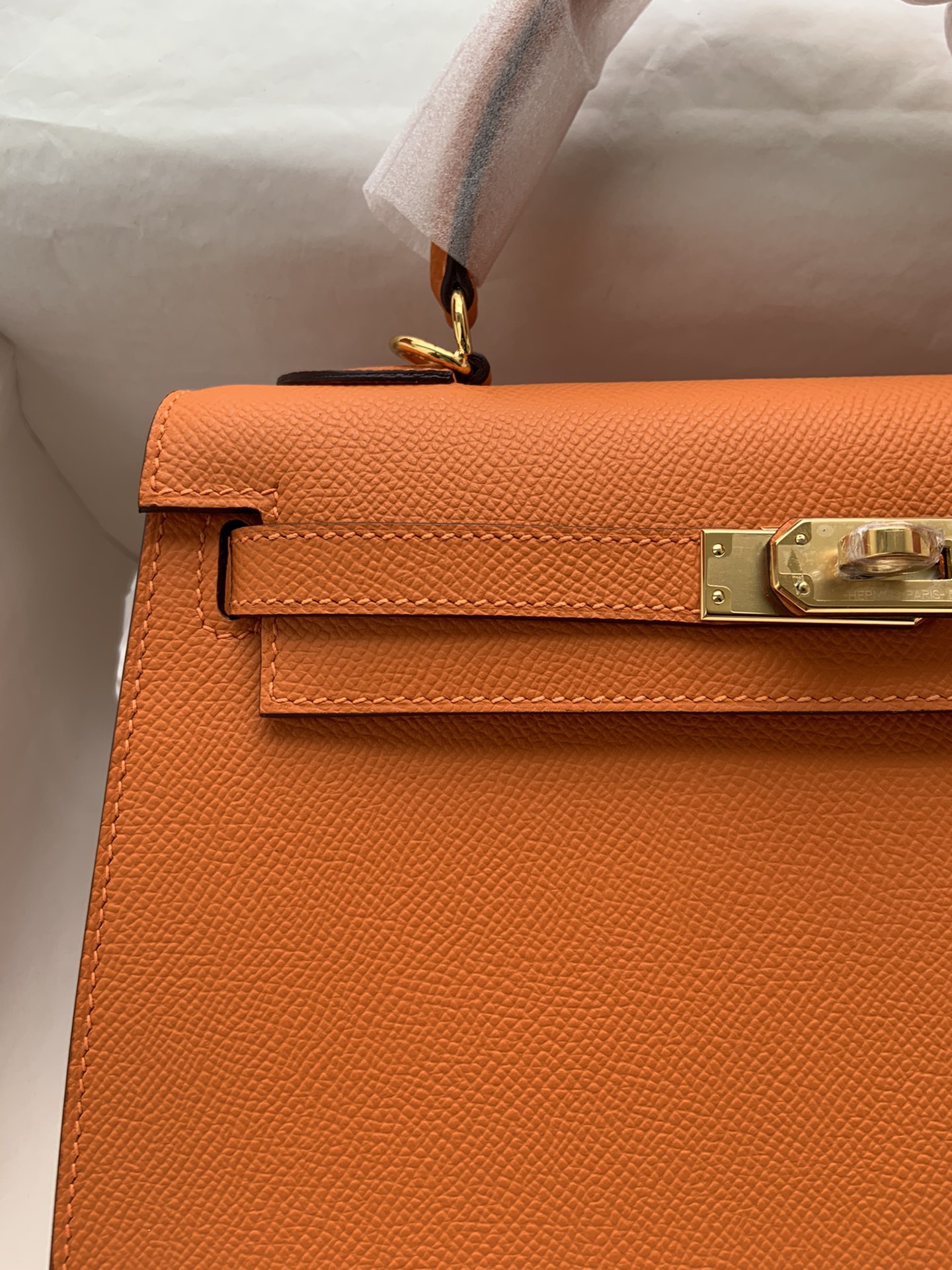 Hermes Kelly 25cm Handbag Shoulder Bag in Orange Epsom Leather